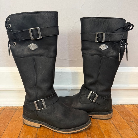 Harley-Davidson Shoes - Harley-Davidson Women’s Black Leather Kirtland Riding Boots Size 7